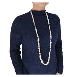 ELCCHRLD Ketten für Damen 2021 Mode Dame Lange Perlenkette Natürliche Barockperle Runde Perle Hochzeit Party Supplies Pullover Halskette erfüllen Mode-Accessoires von ELCCHRLD