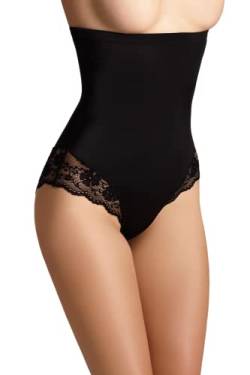 Damen figurenformend Miederslip mit Bauch-Weg-Effekt Stark Formend Miederpants Miederhose Body Shaper (L, Schwarz) von ELDAR