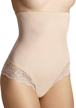 ELDAR Damen Shapewear hoher Miederslip Coco Gr. S-2XL, elastischer Taillen-Shaper mit Silikonband and Spitze, 85 % Polyamid mit 15 % Elasthan (M, Beige) von ELDAR