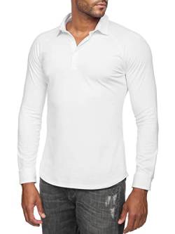 ELDO COLLECTION® Herren Slim Fit Poloshirt Jersey figurbetont (as3, Alpha, x_l, Regular, Regular, Weiß) von ELDO COLLECTION