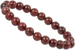 ELEDORO Echte Edelstein Perlen Chakra Armband PowerBead Stretch Perlenarmband 8mm Breckzien Jaspis von ELEDORO