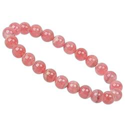 ELEDORO Entdecken Sie Luxus Echter AAA-Grade Rhodochrosit Edelstein Perlen Stretch Armband 8mm - Exklusives Schmuckstück für Stil und Eleganz! von ELEDORO