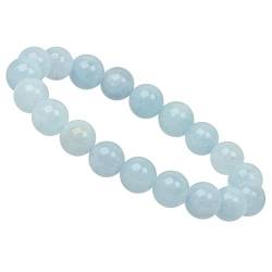 ELEDORO PowerBead Damen-Armband Stretch aus Edelstein Perlen 10mm Aquamarin von ELEDORO