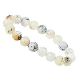 ELEDORO PowerBead Damen-Armband Stretch aus Edelstein Perlen 10mm Dendriten Opal von ELEDORO