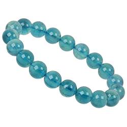 ELEDORO PowerBead Damen-Armband Stretch aus Edelstein Perlen 10mm Fluorit blau von ELEDORO