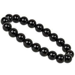 ELEDORO PowerBead Damen-Armband Stretch aus Edelstein Perlen 10mm Onyx schwarz von ELEDORO