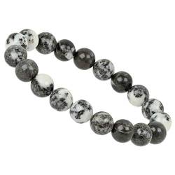 ELEDORO PowerBead Damen-Armband Stretch aus Edelstein Perlen 10mm Panda Jaspis von ELEDORO