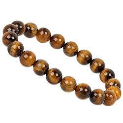 ELEDORO PowerBead Damen-Armband Stretch aus Edelstein Perlen 10mm Tigerauge gelb von ELEDORO