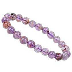 ELEDORO PowerBead Damen-Armband Stretch aus Edelstein Perlen 8 mm Phantom Amethyst A-Grade von ELEDORO