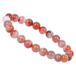 ELEDORO PowerBead Damen-Armband Stretch aus Edelstein Perlen 8 mm marokkanischer roter Achat AAA-Grade von ELEDORO