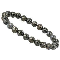 ELEDORO PowerBead Damen-Armband Stretch aus Edelstein Perlen 8mm Pyrit in Achat von ELEDORO