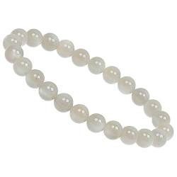 ELEDORO PowerBead Damen-Armband Stretch aus Edelstein Perlen 8mm Sonnenstein silber von ELEDORO