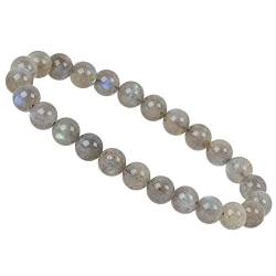 ELEDORO PowerBead Damen-Armband Stretch aus Edelstein Perlen 8mm mit Labradorit Premium von ELEDORO