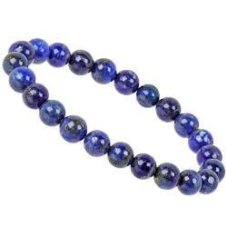 ELEDORO PowerBead Damen-Armband Stretch aus Edelstein Perlen 8mm mit LapisLazuli von ELEDORO