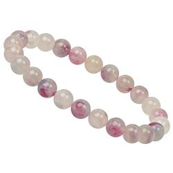 ELEDORO PowerBead Damen-Armband Stretch aus Edelstein Perlen 8mm rosa Turmalin in Quarz von ELEDORO