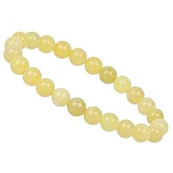 ELEDORO echtes Edelstein Perlen Armband - Natürliche Chakra Power Steine, Stretch Design, 8mm (Lemon Jade) von ELEDORO