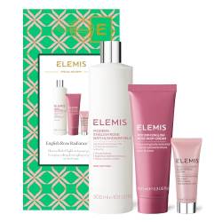 Elemis Limited Edition English Rose Body & Skincare Trio, Spa Luxury Bath & Skin Pamper Hamper, Full Size Shower Milk, Body Cream & Travel Pro-Collagen Rose Marine Cream von ELEMIS