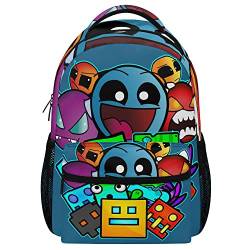 ELENAYAH Geometrie Old School Gaming Rucksack Kinder Schultasche Leichte Daypack Reise Laptop Tasche Frauen Männer Büchertaschen, Schwarz, Einheitsgröße, Daypack Rucksäcke von ELENAYAH