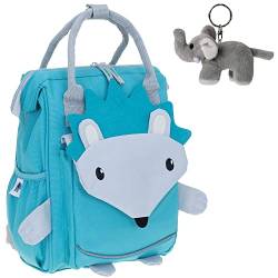 ELEPHANT Kinderrucksack Jungen Mädchen Kinder Kids Kindergartenrucksack ab 3 Jahren Rucksack mit Klappöffnung +e (Igel Türkis 357) von ELEPHANT