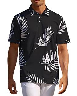 ELETOP Poloshirt Herren Kurzarm,Elastisches und Atmungsaktives Golf Print Poloshirts für Herren,Poloshirt Herren S-3XL von ELETOP