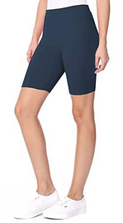 ELF KUCKUCK Kurze Leggings Hose Damen, Radlerhose Sporthose Damen Kurz Baumwolle Marineblau, One Size von ELF KUCKUCK