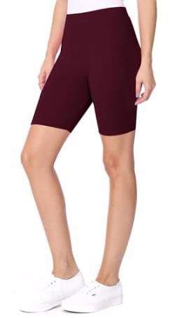 ELF KUCKUCK Kurze Radlerhose Damen, Kurze Leggings Hose Shorts Schwarz Dunkelrot (One Size) von ELF KUCKUCK