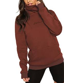 ELFIN Damen Hoodie Sweatshirt Langarm Kapuzenpullover Winter Pullover Hochkragen Sweatjacke Kapuzen Pullis von ELFIN