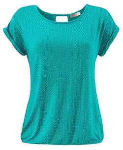 ELFIN Damen T-Shirt Kurzarm Blusen Shirt mit Allover-Minimal Print Lose Stretch Basic Tee, Grün, S von ELFIN