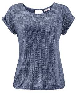 ELFIN Damen T-Shirt Kurzarm Blusen Shirt mit Allover-Minimal Print Lose Stretch Basic Tee von ELFIN