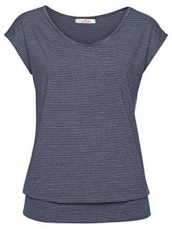 ELFIN Damen T-Shirt Kurzarm Streifen Shirt Sommer Oberteil Casual Bluse Tops Basic Tee von ELFIN