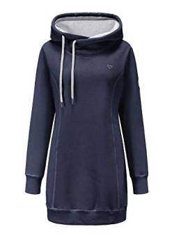 ELFIN Hoodie Pullover Damen Lange Sweaterkleid Kapuzenpullover Sweatshirt Pulli Herbst Winter von ELFIN