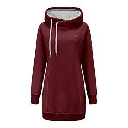 ELFIN Hoodie Pullover Damen Lange Sweaterkleid Kapuzenpullover Sweatshirt Pulli Herbst Winter von ELFIN