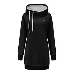 ELFIN Hoodie Pullover Damen Lange Sweaterkleid Kapuzenpullover Sweatshirt Pulli Herbst Winter von ELFIN