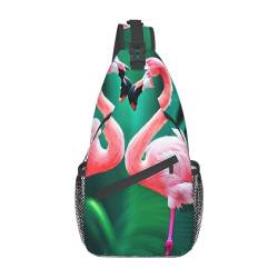 American Flag Eagle Fireworks Sling Bag Women'S Crossbody Fanny Packs Crossbody Bags Shoulder Bag For Men Women Travel Hiking, Zwei Flamingos, Einheitsgröße von ELFcat