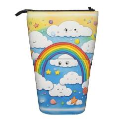 ELFcat Regenbogenwolken Regentropfen-niedlicher Stiftehalter, Teleskop-Halter, Pop-Up-Schreibwaren-Etui, ideal für Weihnachten, Neujahrsgeschenk von ELFcat