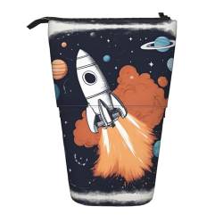 ELFcat Rocket In Space niedlicher Stiftehalter, Teleskop-Halter, Pop-Up-Schreibwaren-Etui, ideal für Weihnachten, Neujahr, Geschenk von ELFcat