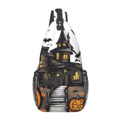 Llama In A Scarf Sling Bag Damen Crossbody Fanny Packs Crossbody Taschen Umhängetasche Für Männer Frauen Reisen Wandern, glücklich-halloween-vektor, Einheitsgröße von ELFcat