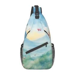 Orchidee Blume Schmetterling Weiche Frische Frühling Sling Bag Damen Crossbody Fanny Packs Crossbody Taschen Umhängetasche Für Männer Frauen Reisen Wandern, Orchidee Blume Schmetterling weich frisch von ELFcat