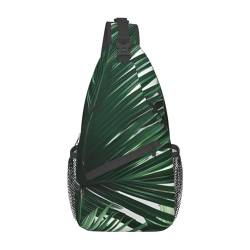 Palm Leaf Sling Bag Damen Crossbody Fanny Packs Crossbody Taschen Umhängetasche Für Männer Frauen Reisen Wandern, Palm Leaf1, Einheitsgröße von ELFcat