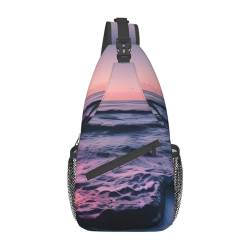 Sea Seestern Sling Bag Damen Crossbody Fanny Packs Crossbody Taschen Umhängetasche Für Männer Frauen Reisen Wandern, Malerisches Meerwasser, Einheitsgröße von ELFcat