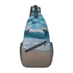 Strand Clear Sea Sand Sling Bag Damen Crossbody Fanny Packs Crossbody Taschen Umhängetasche Für Männer Frauen Reisen Wandern, Strand Clear Sea Sand, Einheitsgröße von ELFcat