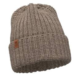 ELIMELI Damen Mütze - Beanie Strickmütze für Winter und Herbst - Slouch Strick Beanie für Frauen - warme weiche Strickmütze - Cuffed Beanie Hats - Farbenauswahl (Mütze, Cappuccino) von ELIMELI