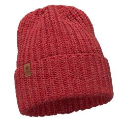 ELIMELI Damen Mütze - Beanie Strickmütze für Winter und Herbst - Slouch Strick Beanie für Frauen - warme weiche Strickmütze - Cuffed Beanie Hats - Farbenauswahl (Mütze, Rot) von ELIMELI