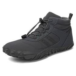 Barfußschuhe Winter,Herren Damen Wasserdicht Barfussschuhe Barefoot Shoes Unisex Wasserdicht Traillaufschuhe Outdoor rutschfeste Winterstiefel Gray 39EU von ELIOGN