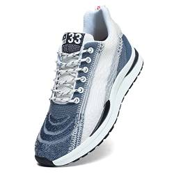 Herren Aufzug Schuhe Sportschuhe 2.34 Zoll unsichtbare Höhe Fashion Sneakers schnüren White 42 von ELIOGN