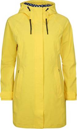 ELKLINE Damen Regenmantel Breatheeasy | Wasserdicht atmungsaktiv Regenjacke elegant tailliert, Farbe:lemon, Größe:46 von ELKLINE