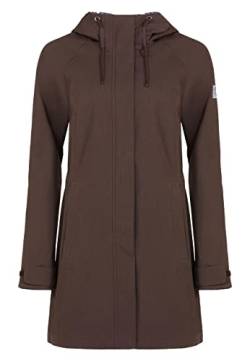 ELKLINE Damen Regenmantel Feel Good | wasserdicht halblang | verstellbare Kapuze Softshell Regenjacke | 2022023, Farbe:chocolate, Größe:48 von ELKLINE