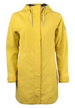 ELKLINE Damen Regenmantel Feel Good | wasserdicht halblang | verstellbare Kapuze Softshell Regenjacke | 2022023, Farbe:lemon, Größe:50 von ELKLINE