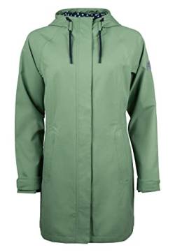 ELKLINE Damen Regenmantel Feel Good | wasserdicht halblang | verstellbare Kapuze Softshell Regenjacke | 2022023, Farbe:moosgreen, Größe:42 von ELKLINE