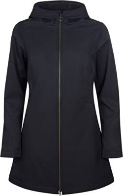 ELKLINE Damen Softshelljacke Soft Skills | Kapuzenmantel tailliert halblang | wasserabweisend windicht | 2013052, Farbe:black, Größe:46 von ELKLINE